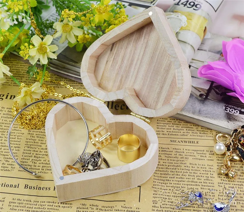 Модные деревянные футляры для переноски DIY красивая коробка ювелирных изделий в