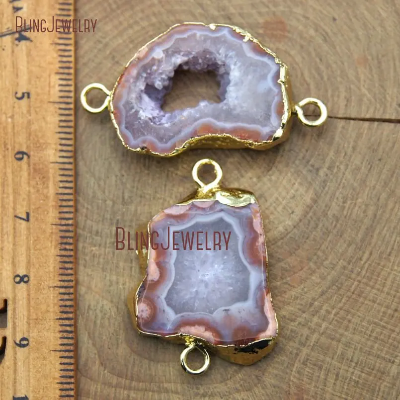Agates Geode Druzy Pendant Gold Dipped Connector PC10143 | Украшения и аксессуары