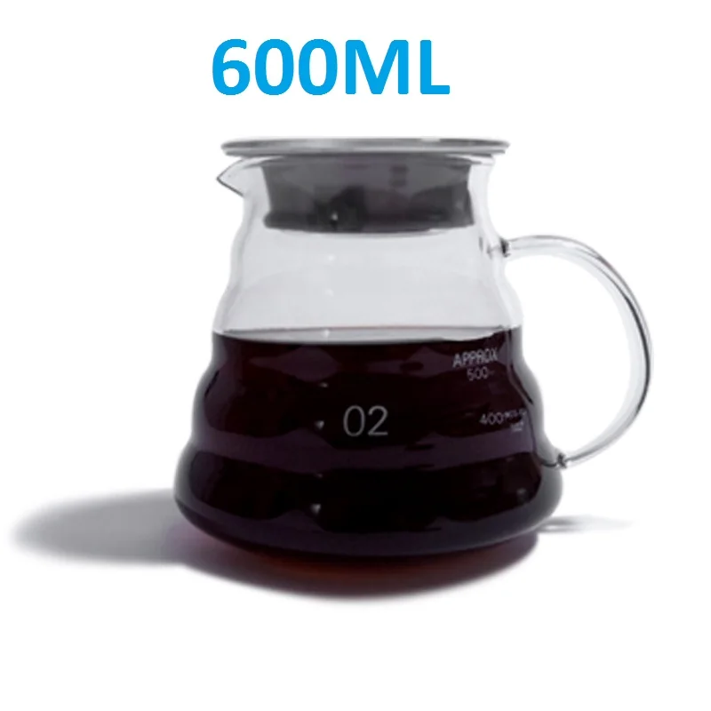 V60 капельного Limited» 1 шт./комплект, кофейник с воронкой Стиль сервера чайник 300 мл 600 мл 800 мл чайник термостойкие Стекло укомплектованный детский рожок, с сертификатом Ciq - Цвет: 600ml