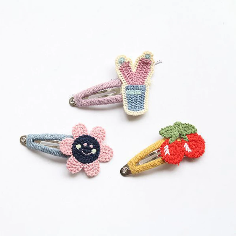 Популярные 2 шт./лот заколки для волос Bobby pin корейские детские вязаные девочек с