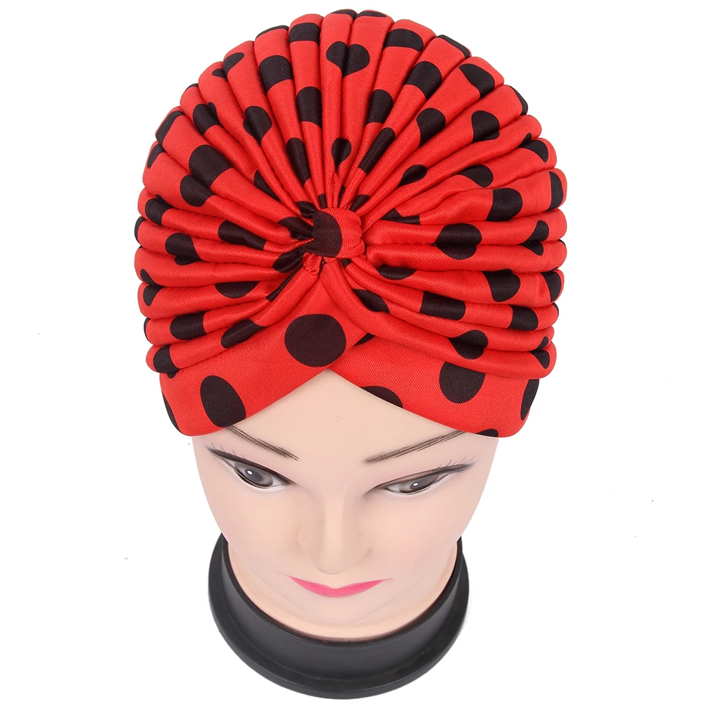 Бесплатная доставка 2018 Новый Для женщин Черные белые красные горошек тюрбан