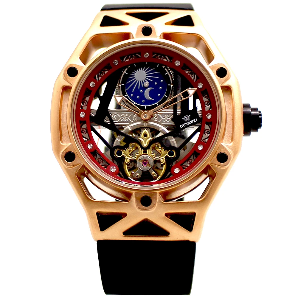 Top Brand Luxury Silicone Special Skeleton Tourbillon Watch Automatic Mechanical Sport Men Relogio Masculino OYW | Наручные часы