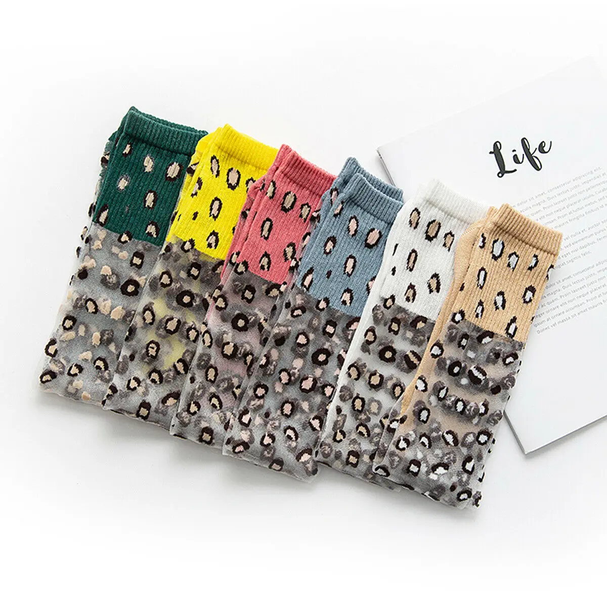 Чулки детские леопардовые 6 цветов одна пара|Колготки и чулки| |