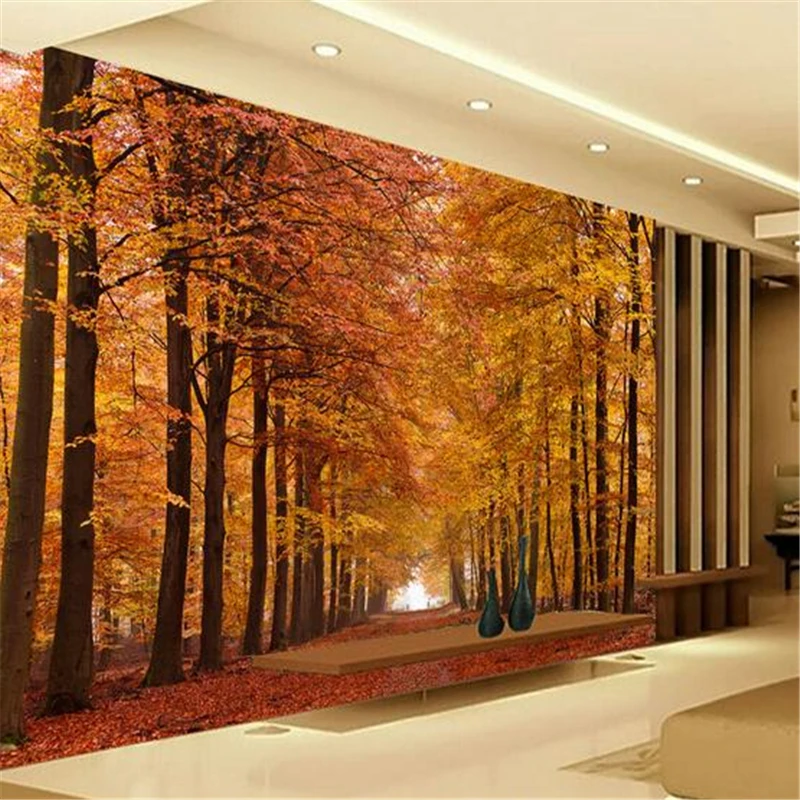 

Wallpapers Youman 3d stereoscopic custom photo large living room bedroom TV background mural autumn forest wallpaper home decor