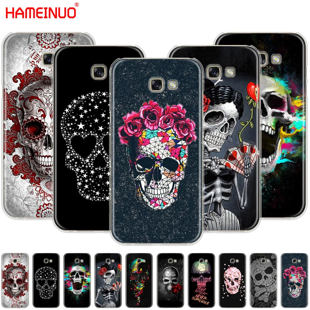 HAMEINUO чехол для сотового телефона в стиле ретро с изображением цветка черепа для Samsung Galaxy A3 A310 A5 A510 A7 A8 A9 2016 2017 2018