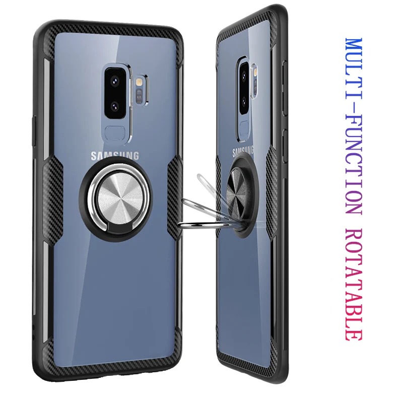 Роскошный противоударный прозрачная Скоба чехол для Samsung Galaxy S9 S10 PLus S10E с