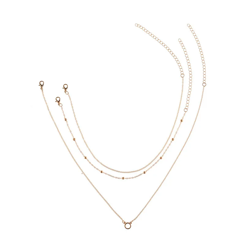 DANZE 3 Pcs/lot Summer Simple Chain Colar Chocker Necklaces Vintage Circle Choker Necklace Jewelry For Women 2018 Dropshipping | Украшения