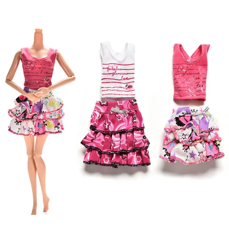 

2/3pcs/set Fashion Party Doll Clothes Dress Accessories Best Gift Girl Toys Elegant Pants +Tops+Skirt For Girl Doll Accessorie