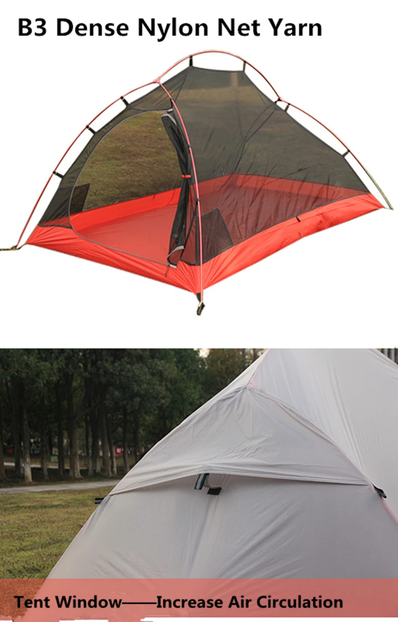 FLYTOP кемпинговая палатка 1-2 человек Ультралегкая Палатка алюминиевый полюс двухслойная кемпинговая палатка 20D нейлоновая Силиконовая Водонепроницаемая PU8000MM