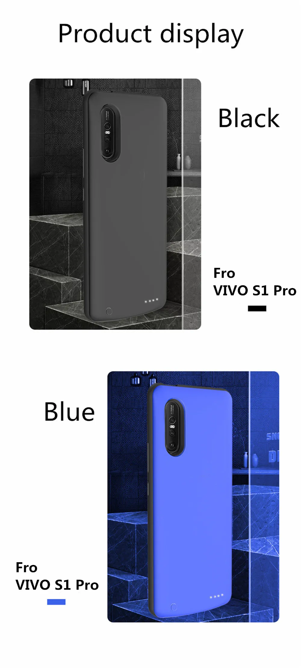 Портативное зарядное устройство Крышка для Vivo S1 Pro высококачественный корпус питания 6500 мАч Внешний внешний смарт-Аккумулятор Чехол-аккумулятор