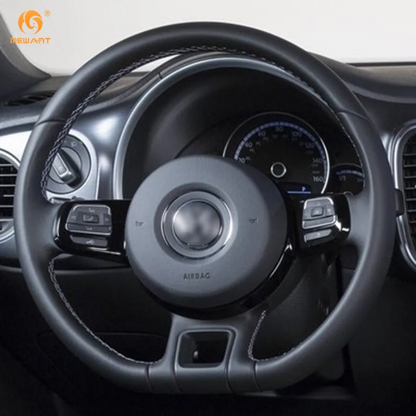 MEWANT черный чехол рулевого колеса автомобиля из искусственной кожи для Volkswagen VW