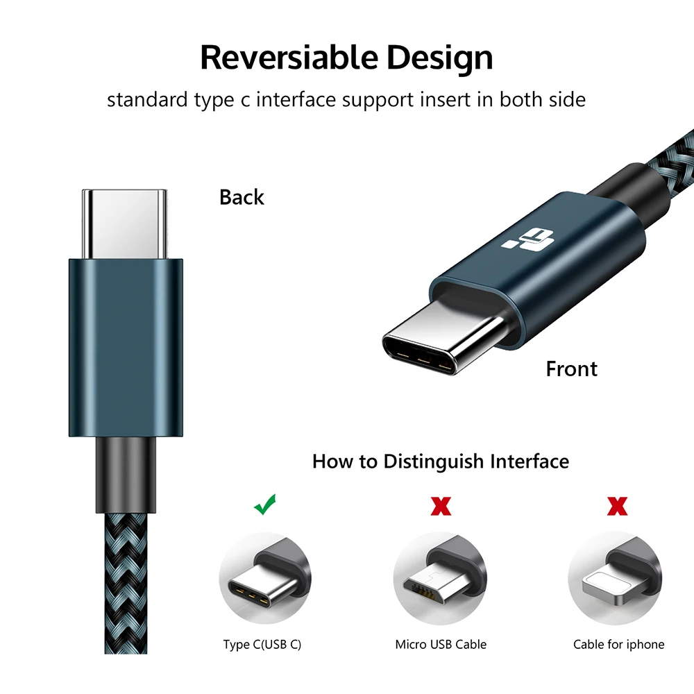 Tiegem usb type-C кабель для samsung S9 S10 Быстрая зарядка type-C кабель для зарядки мобильного телефона USB C кабель для Xiaomi mi9 Redmi note 7