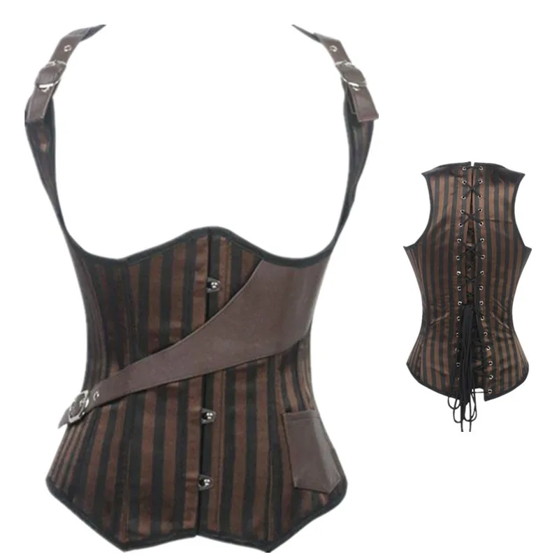 

Waist slimming Corset Leather Steampunk Corset Waist Trainer Underbust Corsets And Bustiers Burlesque Corselet