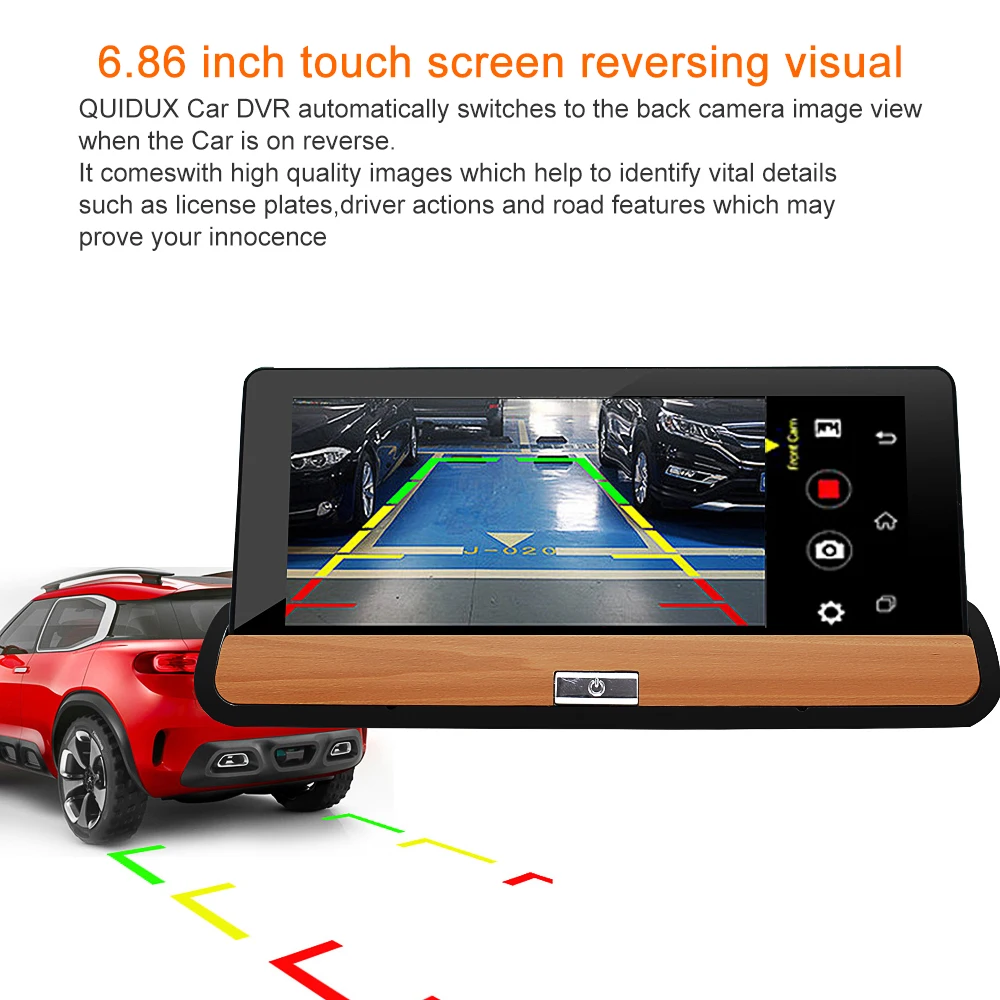 Bluavido 6,8" ips 3g Android Dash камера FHD 1080P Автомобильный видеорегистратор gps навигация Bluetooth двойной объектив Автомобильный видеорегистратор удаленный монитор