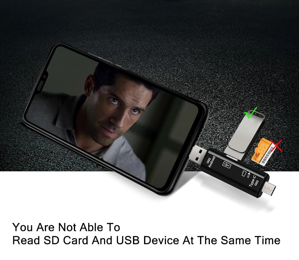 Raugee type C и Micro USB OTG карта адаптер 3 в 1 USB-C-ридер флэш-накопитель TF разъем для чтения для мобильного телефона ПК Mac компьютера