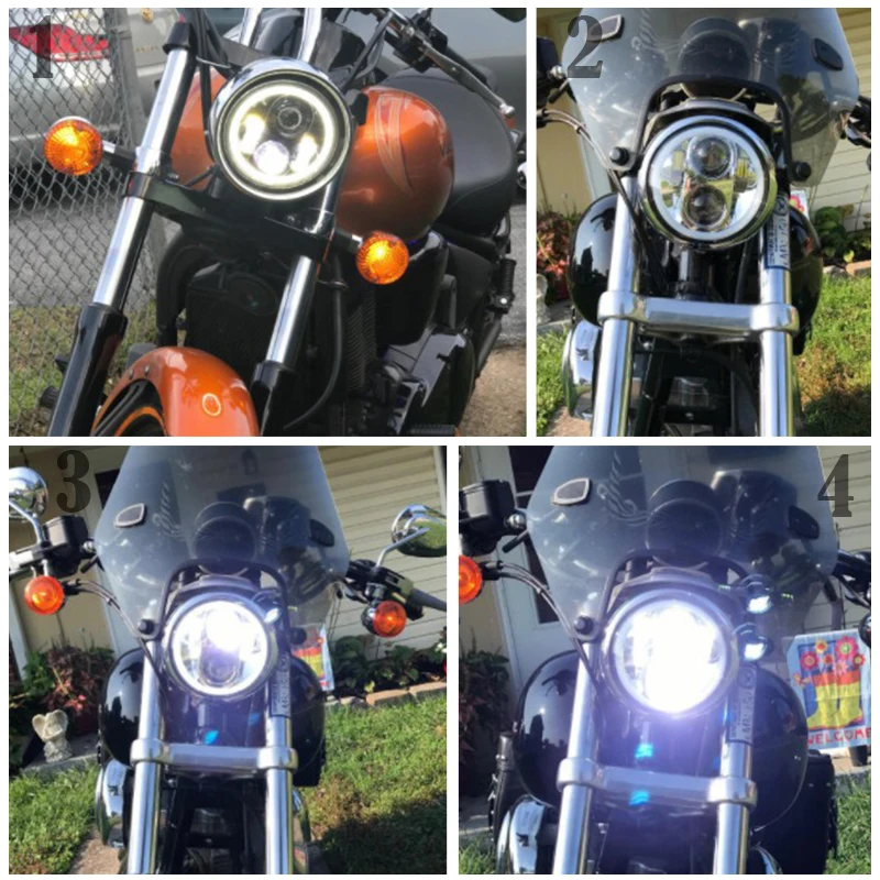 5 75 дюймов светодиодные фары halo Кольцо Белый DRL ангельский глаз для Sportster Touring