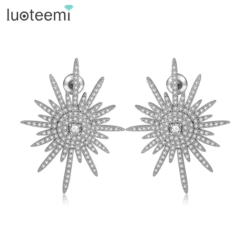 LUOTEEMI новые модные корейские блестящие полностью белые циркониевые