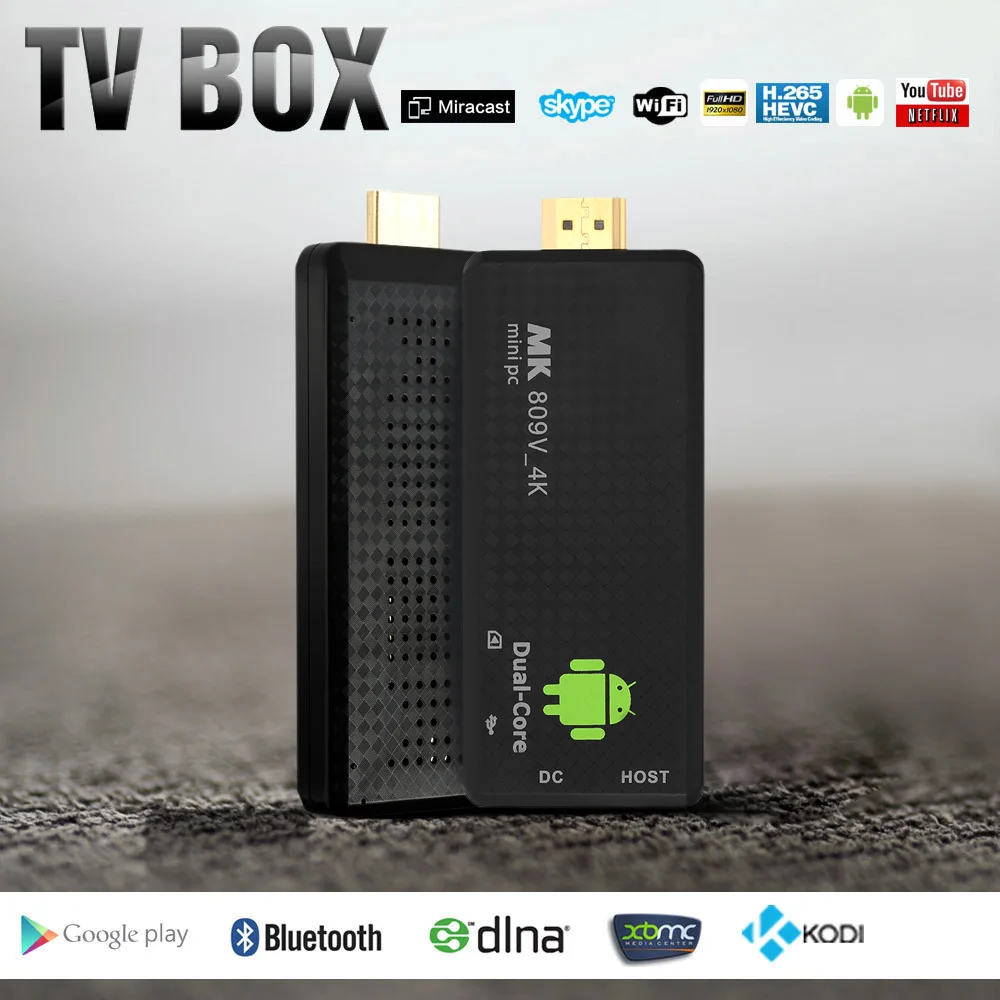 MK809 IV Android 7 1 TV Dongle RK3229 четырехъядерный 1G UHD 4K HD Мини ПК Miracast / DLNA H.265 Wi Fi Смарт