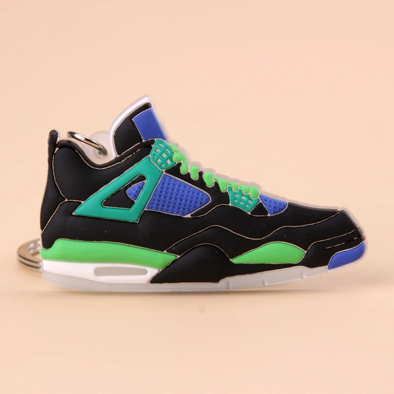 Picture Color14 Брелок Новые экзотические мини Jordan 4 Ретро обуви ключевая цепь Для мужчин и Для женщин детские подарочные брелки на баскетбольных кроссовок ключ держатель Porte Clef - Цвет: Picture Color14