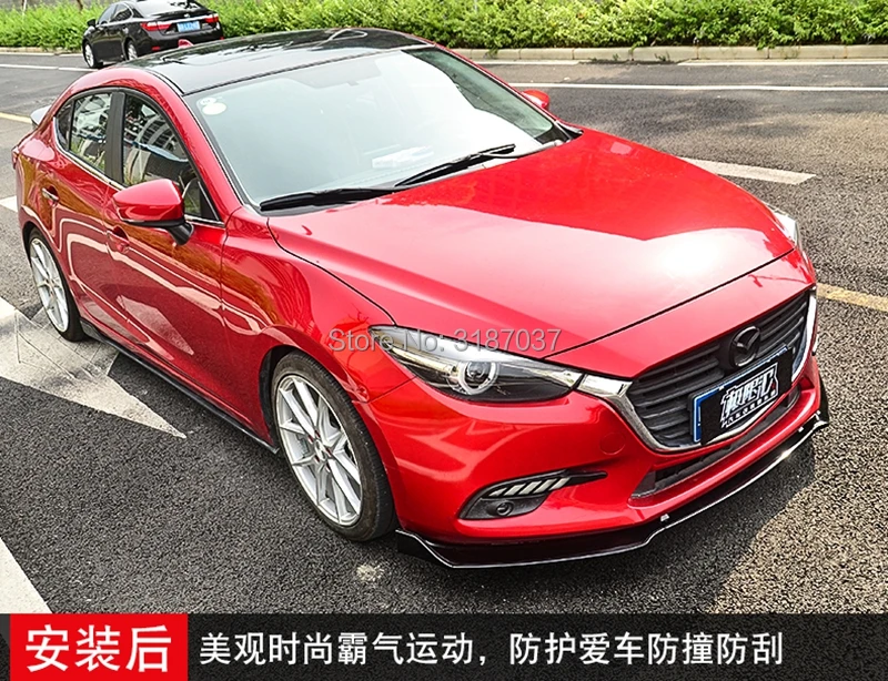 Для Mazda 3 Axela sedan 2014 внешний вид ABS черный передний бампер губа автостайлинг |