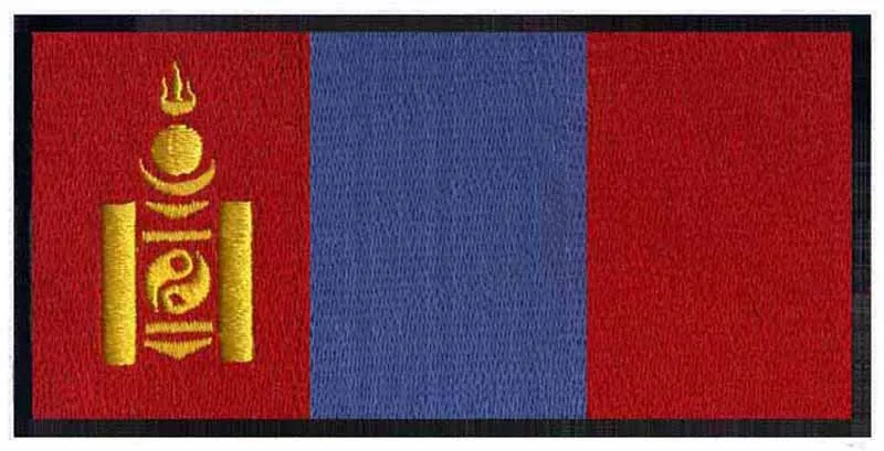 Монгольские вышитые нашивки с флагом логотипы утюжок на 3 дюйма широкая/бисерная