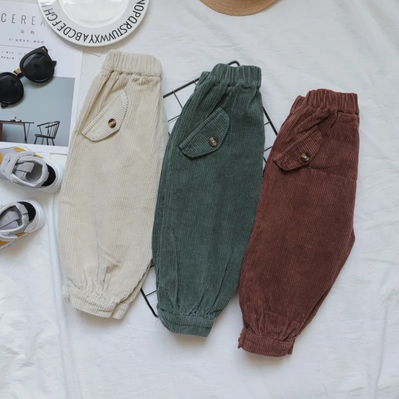 Детская одежда вельветовые брюки для мальчиков и девочек новинка 2019 модные