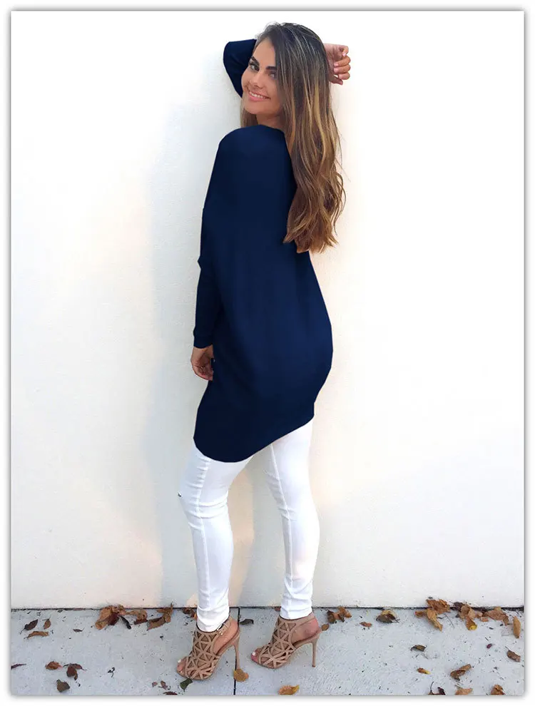 2018 Autumn Winter Sweater Women Round Neck Pullover Knit Large Size Loose Long Sleeves Tops Bottom Shirt | Женская одежда