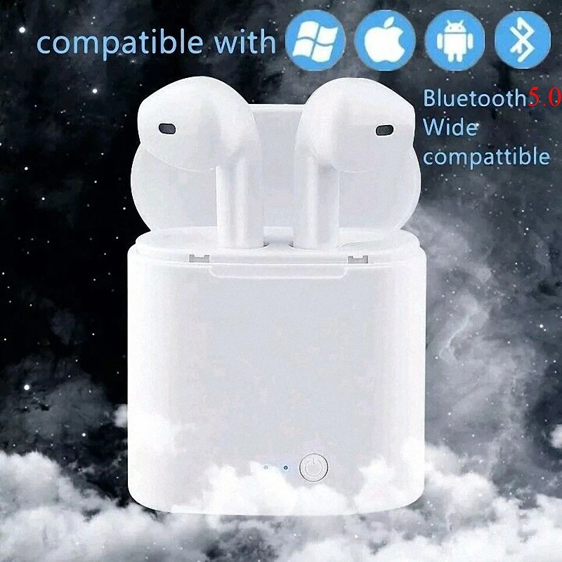I7S TWS Twins беспроводные стерео двойные наушники Bluetooth V5.0 гарнитура с зарядным