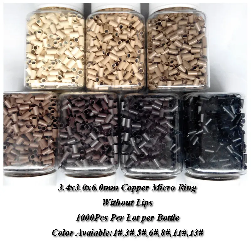 На микро петлях черный коричневый блонд на капсуле кольцевым соединением 1000 шт. 3