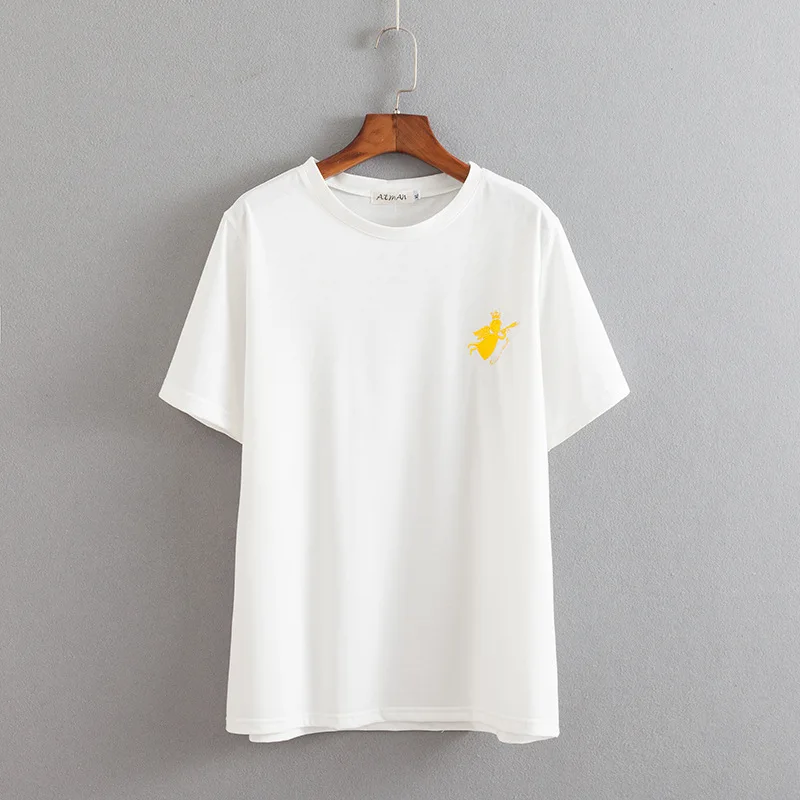 Плюс Размеры Повседневное 2019 летние футболки женская одежда модные Свободные