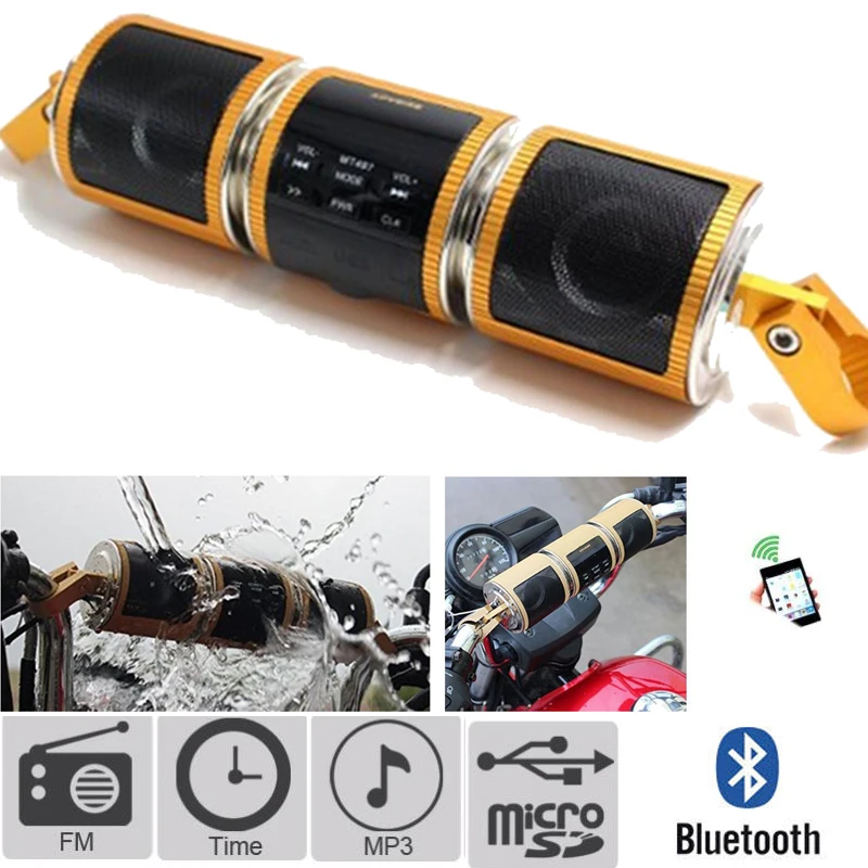 Мотоциклетный MP3 плеер Msanzeo усилитель громкой связи Bluetooth Hi Fi FM | Аудио для мотоцикла -32958736687