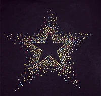 2pclot colorful or white star iron on transfer patches hot fix rhinestone transfer motifs fixing rhinestones for shirt