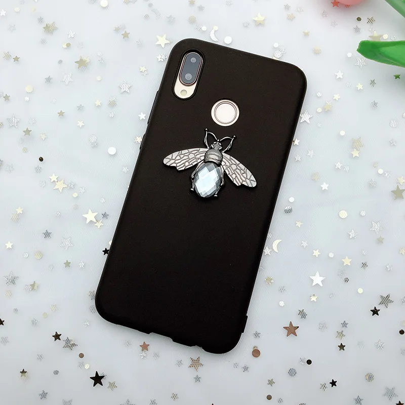 Black Bee 3D пчелы Карамельный цвет мягкий TPU чехол для huawei Коврики 10 20 P20 P30 P10 Y6 Y5 Y9 Prime Honor 10 9 Lite 7C 7A Pro 8X 8C P Smart - Цвет: Black Bee