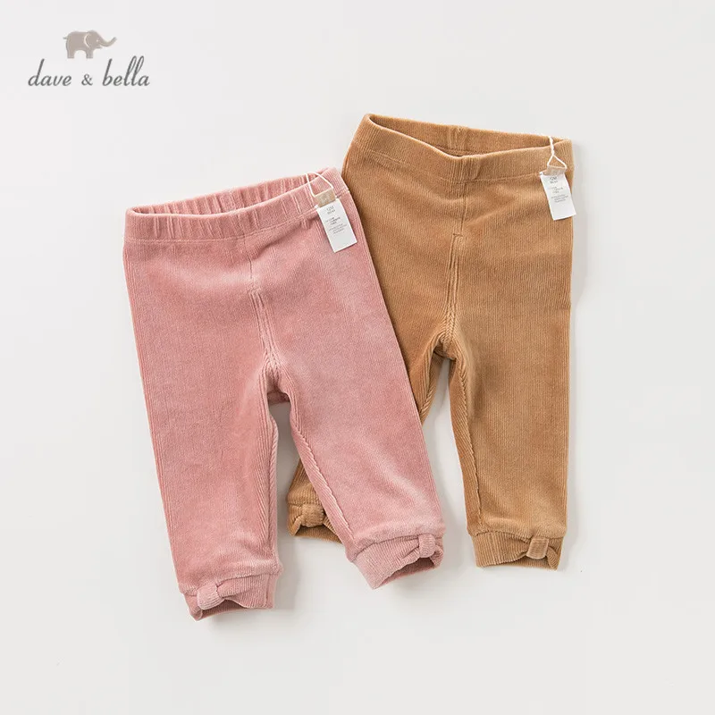 DBM11524 dave bella Модные осенние штаны для маленьких девочек детские длинные