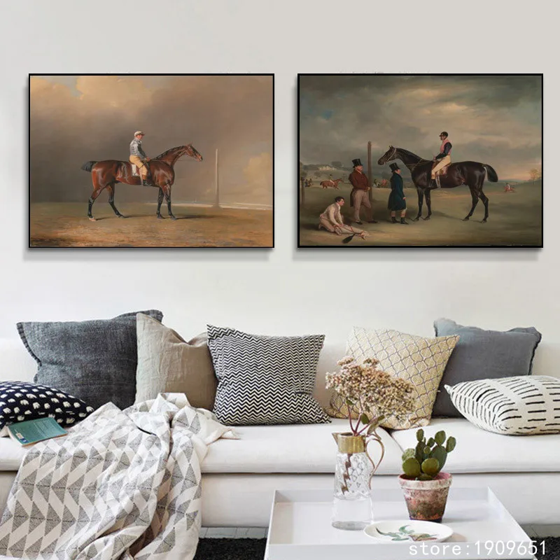 Классическая фигурка корта без рамки печать на холсте лошади охоты гор картина