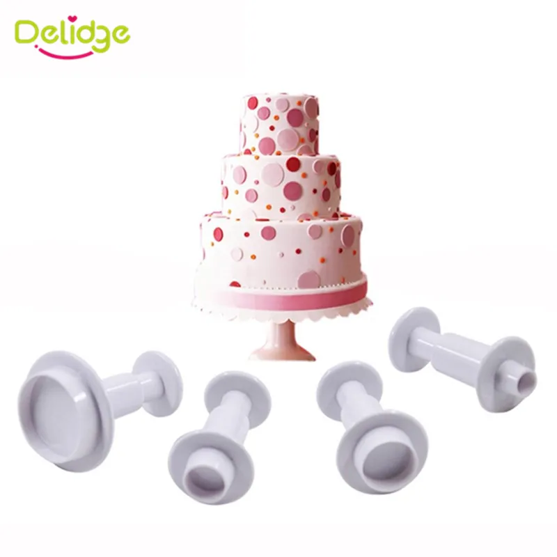 Delidge круглый пластиковый Плунжер для помадки резак DIY Свадебные инструменты
