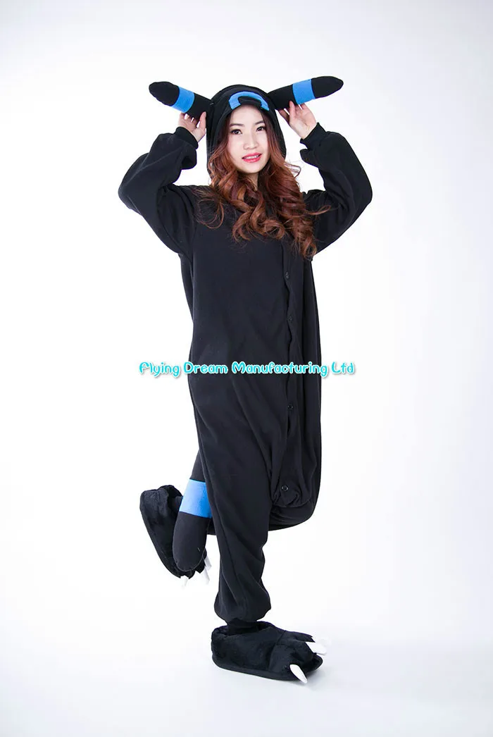Косплей Аниме Синий блестящий умбреон Покемон Onesie костюмы на Хэллоуин для