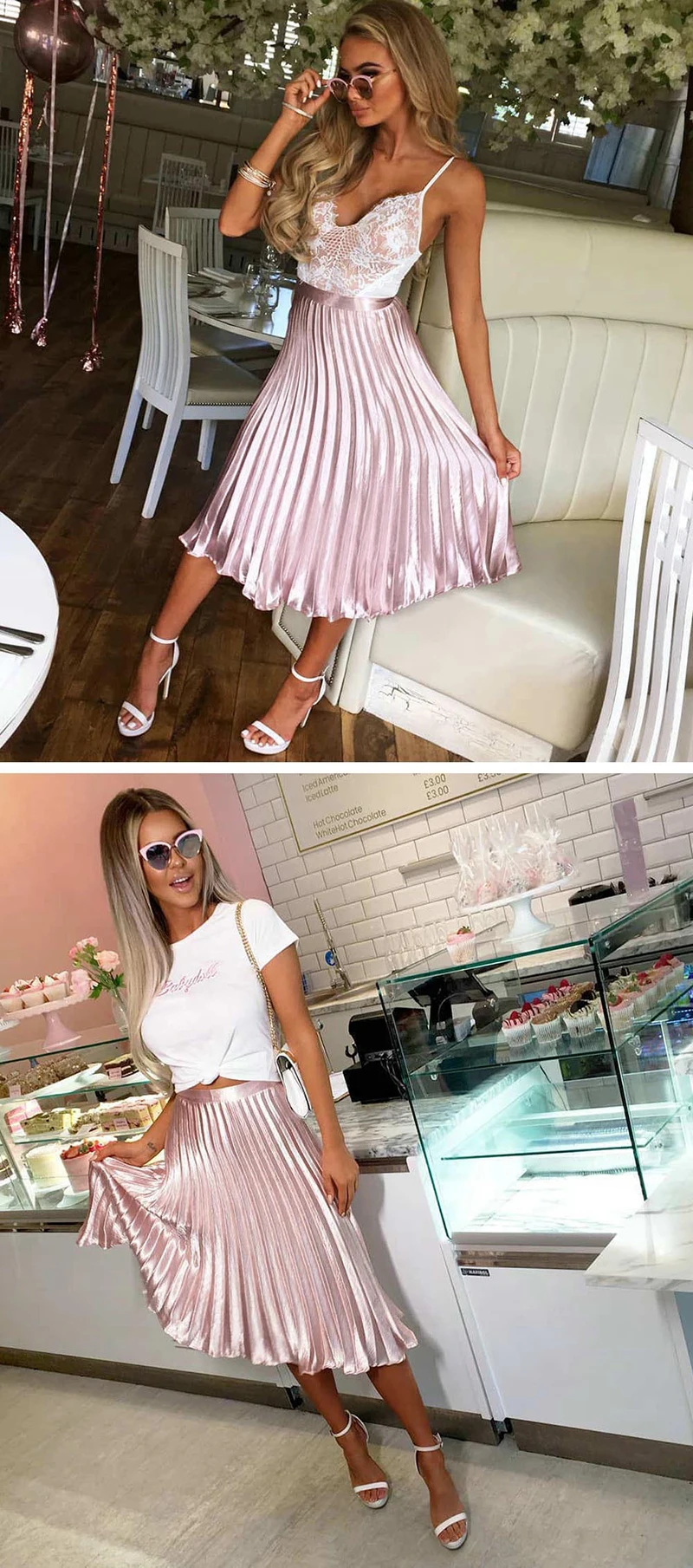 GUMPRUN Faldas Mujer Moda, летние юбки для женщин, s, сексуальная юбка миди с пайетками, Женская юбка, плюс размер, розовая плиссированная юбка
