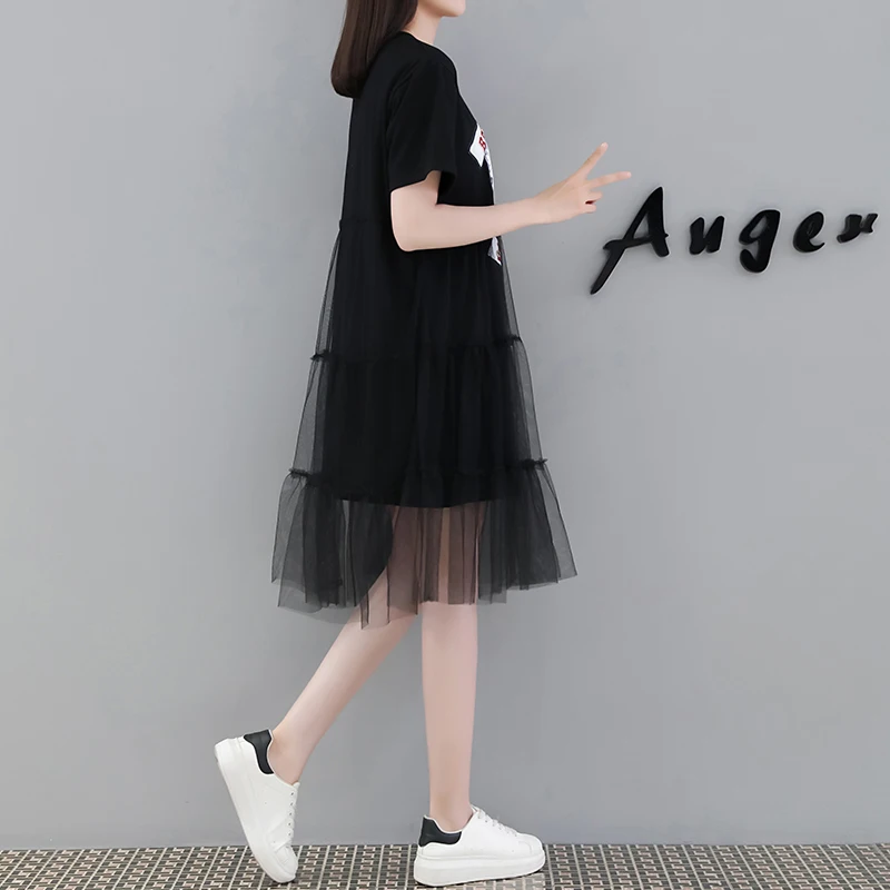 Новинка 2019 г. модное летнее женское платье с героями мультфильмов элегантный