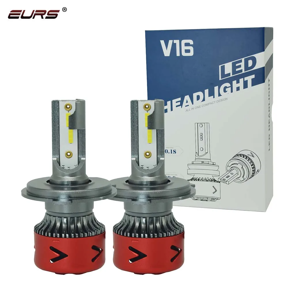 EURS 60W CSP Chips H4 H7 LED Car Headlight Bulbs H11 H1 H3 9005 9006 Hi-Lo Beam 6400lm 6000K Auto Headlamp Led Light V16 12v 24v