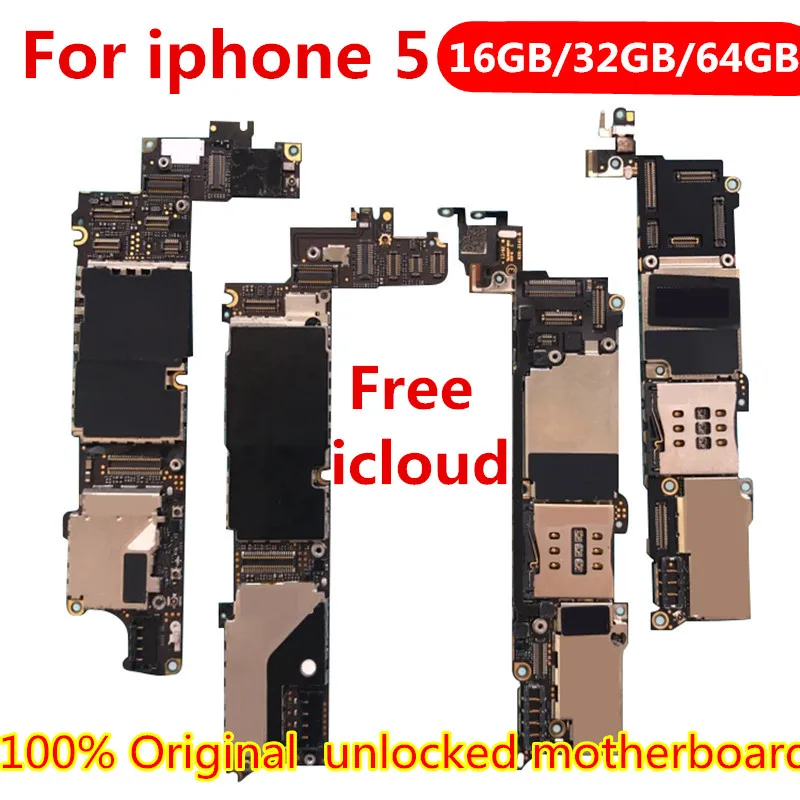 100% оригинальная разблокированная материнская плата для iphone 5 без сенсорного ID/с