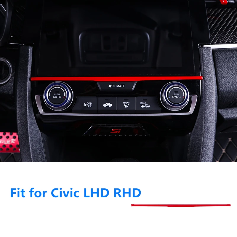 Option 3 Фортепиано красный Интерьер Литье крышка ABS Decroation крышка планки для Honda Civic 10th LHD стайлинга автомобилей - Название цвета: Option 3