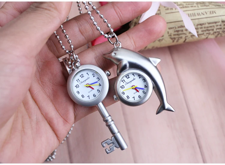 Ретро дельфин самолет мобильный телефон карманные часы мужские модные Карманные