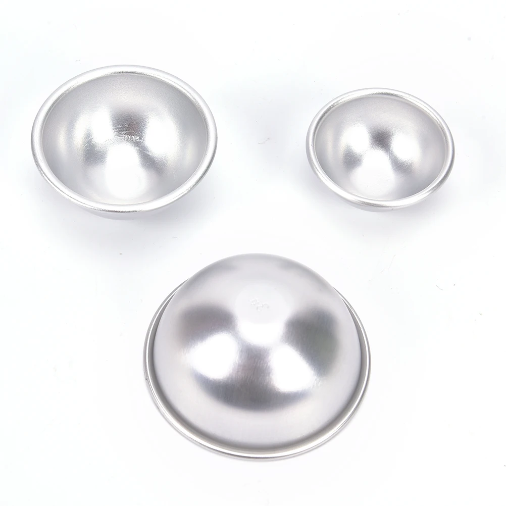 MENGXIANG 2 Pcs Kitchen Sphere Bath Cake Pastry Mould Bomb Mold Pan Tin Baking 3D Aluminum | Дом и сад