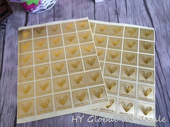 1500 шт. новые винтажные золотые наклейки в форме сердца серии благодарений