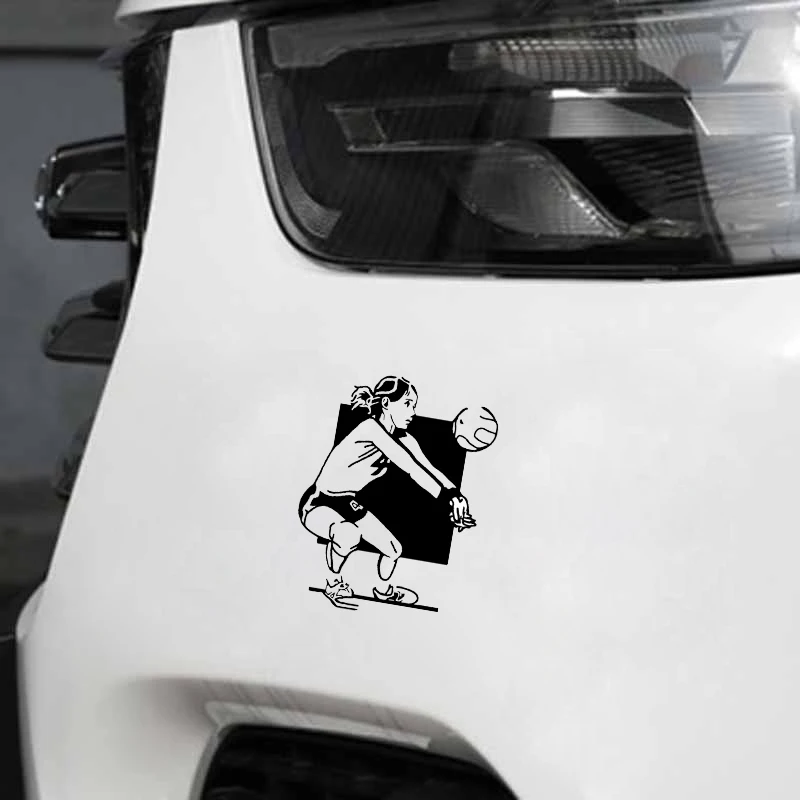 

QYPF 12.8*16.5CM Interesting Volleyball Vinyl Decor Car Sticker Silhouette Bumper Window Decals C16-1377