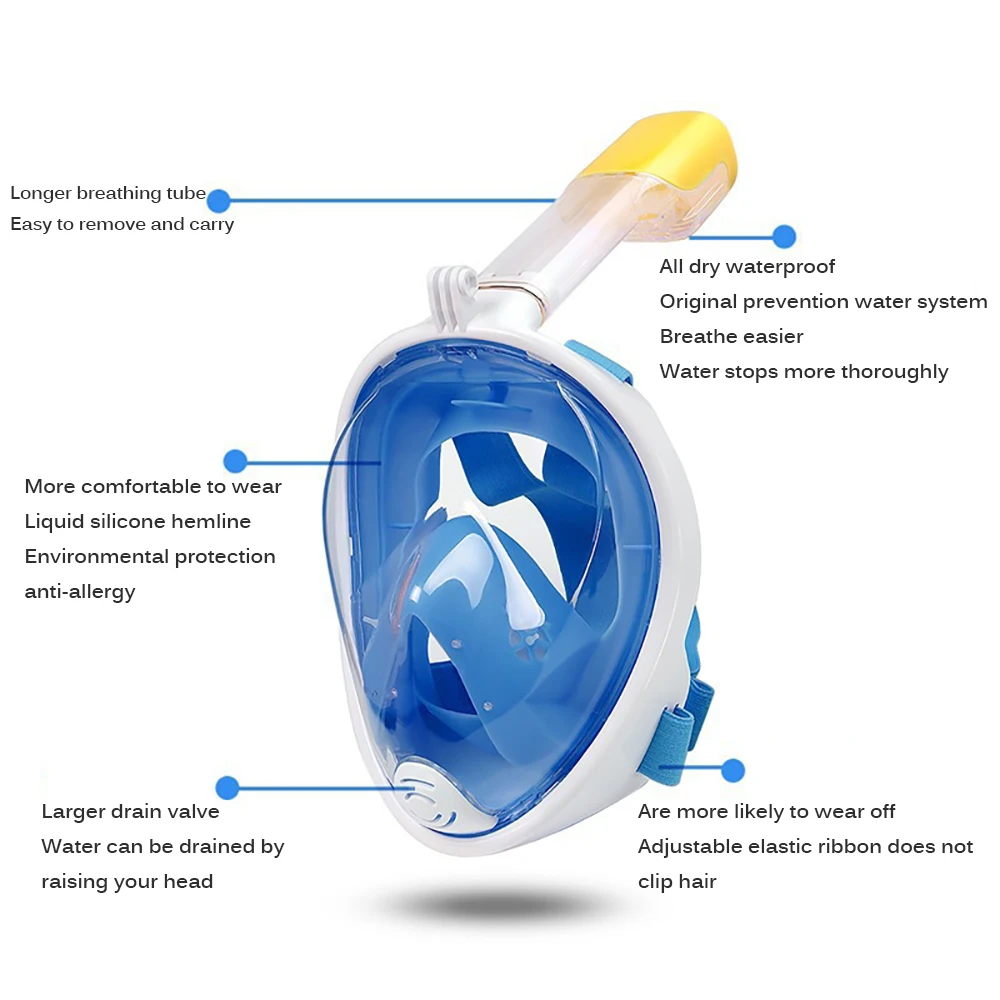 Маска для дайвинга на все лицо плавательные маски незапотевающая маска