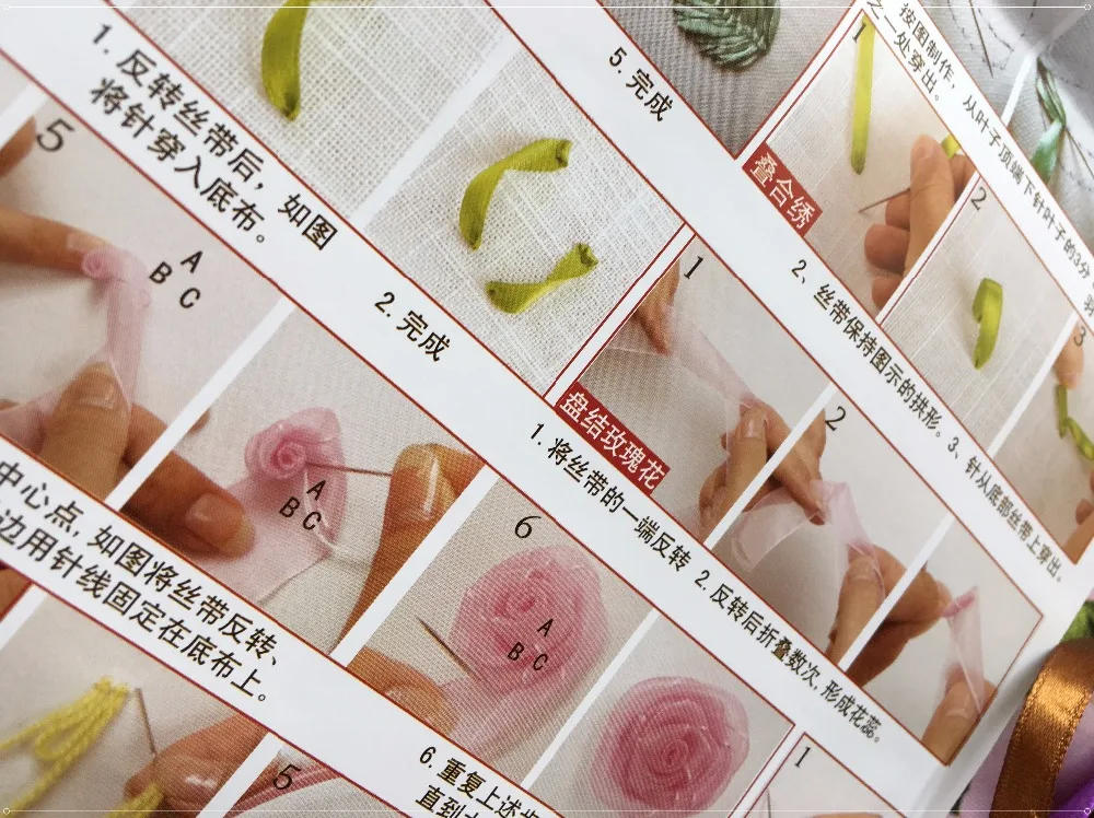 Chinese Needlework DIY Ribbon Cross stitch Sets for Embroidery kit vase flowers bands embroidery wall wedding gift decoration | Дом и сад