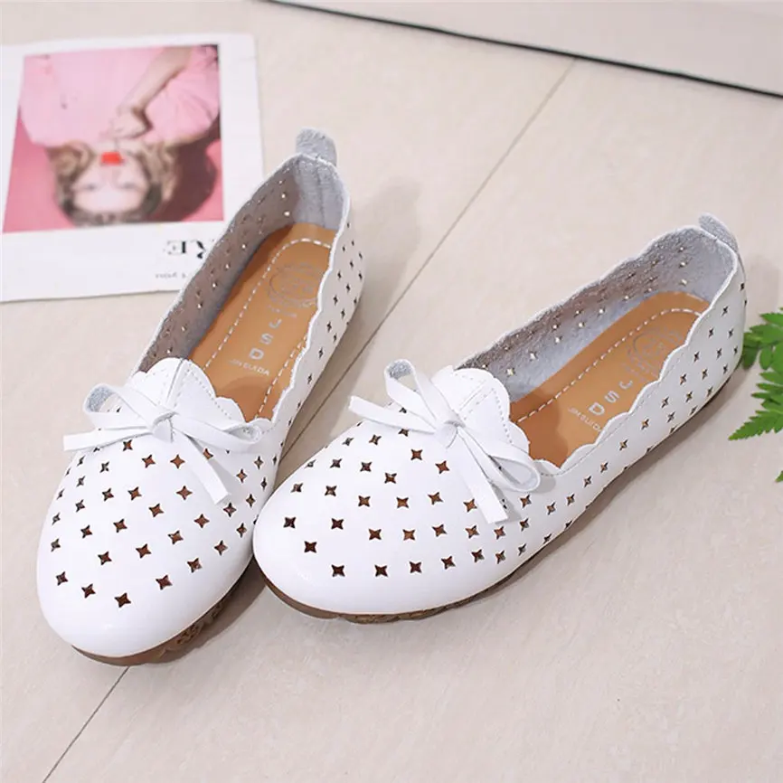 Женская летняя обувь без застежки дышащая для медсестры с перфорацией на плоской