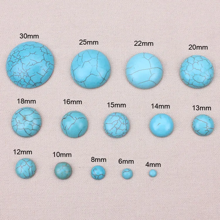10 шт./лот полукруглый кабошон с плоской задней поверхностью синий Howlite гладкие натуральные каменные бусины, ювелирные изделия для DIY ожерелье браслет
